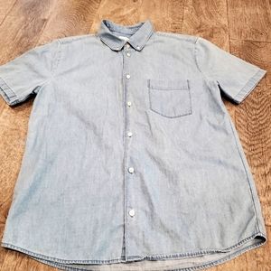Everlane 100% Cotton Shirt Women's M Blue Denim Style Chambray Button Down